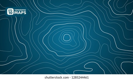 The stylized height of the topographic contour in lines and contours. The concept of a conditional geography scheme and the terrain path. Vector illustration