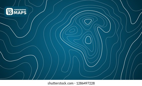 The stylized height of the topographic contour in lines and contours. The concept of a conditional geography scheme and the terrain path. Vector illustration