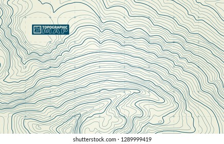 The stylized height of the topographic contour in lines and contours. The concept of a conditional geography scheme and the terrain path. Vector illustration.