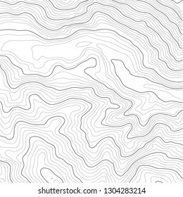 The stylized height of the topographic contour in lines and contours. The concept of a conditional geography scheme and the terrain path. Vector illustration.