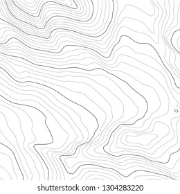 The stylized height of the topographic contour in lines and contours. The concept of a conditional geography scheme and the terrain path. Vector illustration.