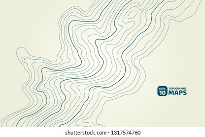 The stylized height of the topographic contour in lines and contours. The concept of a conditional geography scheme and the terrain path. Vector illustration.