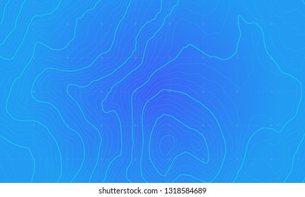 The stylized height of the topographic contour in lines and contours. The concept of a conditional geography scheme and the terrain path. Vector illustration.