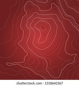 The stylized height of the topographic contour in lines and contours. The concept of a conditional geography scheme and the terrain path. Vector illustration.