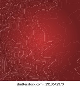 The stylized height of the topographic contour in lines and contours. The concept of a conditional geography scheme and the terrain path. Vector illustration.