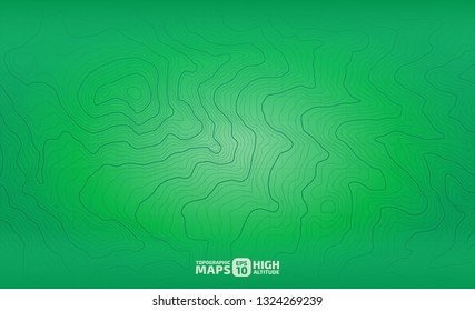 The stylized height of the topographic contour in lines and contours. The concept of a conditional geography scheme and the terrain path. Vector illustration.
