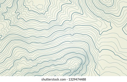 The stylized height of the topographic contour in lines and contours. The concept of a conditional geography scheme and the terrain path. Vector illustration.