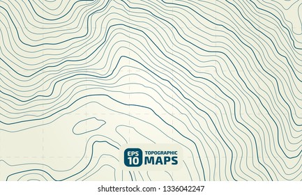 The stylized height of the topographic contour in lines and contours. The concept of a conditional geography scheme and the terrain path. Vector illustration.