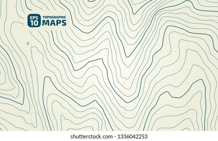The stylized height of the topographic contour in lines and contours. The concept of a conditional geography scheme and the terrain path. Vector illustration.