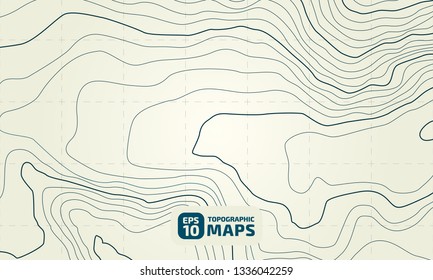 The stylized height of the topographic contour in lines and contours. The concept of a conditional geography scheme and the terrain path. Vector illustration.