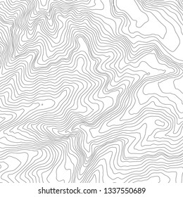 The stylized height of the topographic contour in lines and contours. The concept of a conditional geography scheme and the terrain path. Vector illustration.
