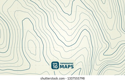 The stylized height of the topographic contour in lines and contours. The concept of a conditional geography scheme and the terrain path. Vector illustration.