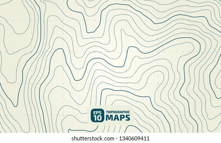 The stylized height of the topographic contour in lines and contours. The concept of a conditional geography scheme and the terrain path. Vector illustration.