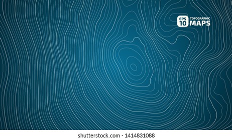 The stylized height of the topographic contour in lines and contours. The concept of a conditional geography scheme and the terrain path. Vector illustration.