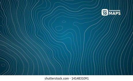 The stylized height of the topographic contour in lines and contours. The concept of a conditional geography scheme and the terrain path. Vector illustration.