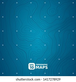 The stylized height of the topographic contour in lines and contours. The concept of a conditional geography scheme and the terrain path. Vector illustration.