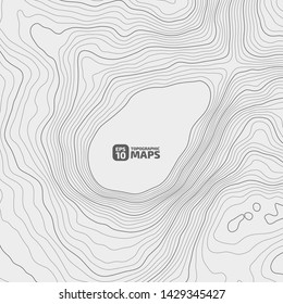 The stylized height of the topographic contour in lines and contours. The concept of a conditional geography scheme and the terrain path. Black on a light background.
Vector illustration.