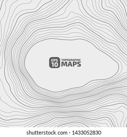 The stylized height of the topographic contour in lines and contours. The concept of a conditional geography scheme and the terrain path. Black on a light background.Vector illustration.