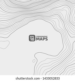 The stylized height of the topographic contour in lines and contours. The concept of a conditional geography scheme and the terrain path. Black on a light background.Vector illustration.