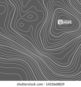 The stylized height of the topographic contour in lines and contours. The concept of a conditional geography scheme and the terrain path. Vector illustration.