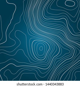 The stylized height of the topographic contour in lines and contours. The concept of a conditional geography scheme and the terrain path. Vector illustration.