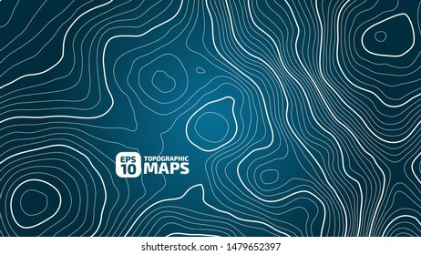 The stylized height of the topographic contour in lines and contours. The concept of a conditional geography scheme and the terrain path. Vector illustration.