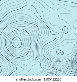 The stylized height of the topographic contour in lines and contours. The concept of a conditional geography scheme and the terrain path. Vector illustration.
