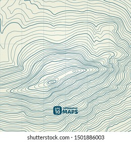 The stylized height of the topographic contour in lines and contours. The concept of a conditional geography scheme and the terrain path. Vector illustration.