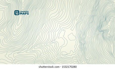 The stylized height of the topographic contour in lines and contours. The concept of a conditional geography scheme and the terrain path. Vector illustration.
