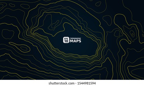 The stylized height of the topographic contour in lines and contours. The concept of a conditional geography scheme and the terrain path. Vector illustration.