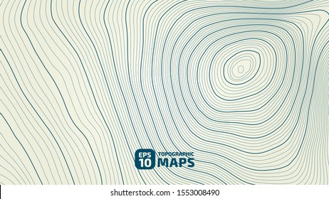 The stylized height of the topographic contour in lines and contours. The concept of a conditional geography scheme and the terrain path . Vector illustration.