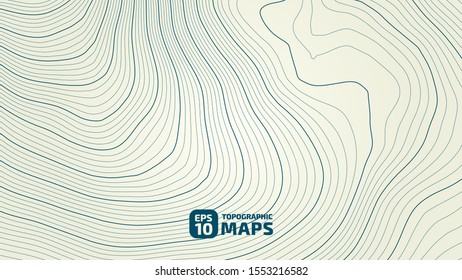 The stylized height of the topographic contour in lines and contours. The concept of a conditional geography scheme and the terrain path. Isolated. Vector illustration.