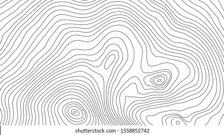 The stylized height of the topographic contour in lines and contours. The concept of a conditional geography scheme and the terrain path. Black & White. Isolated Object. Vector illustration.