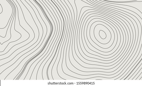 Die stilisierte Höhe der topographischen Kontur in Linien und Konturen. Das Konzept eines bedingten geografischen Programms und des Geländewegs. Schwarz-Weiß. Isoliertes Objekt. Vektorillustration.