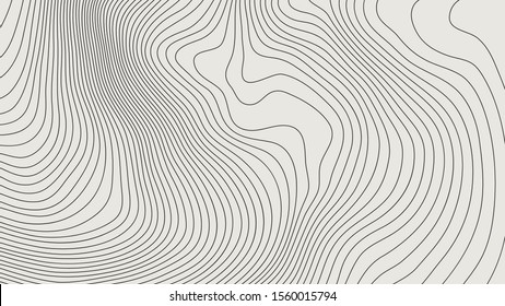 The stylized height of the topographic contour in lines and contours. The concept of a conditional geography scheme and the terrain path. Black & White. Isolated Object. Vector illustration.