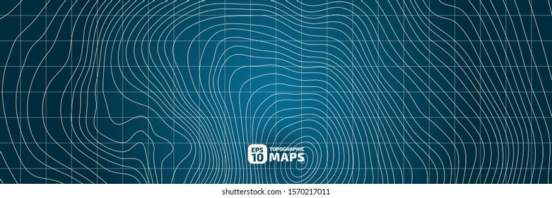 The stylized height of the topographic contour in lines and contours. The concept of a conditional geography scheme and the terrain path. Vector illustration.