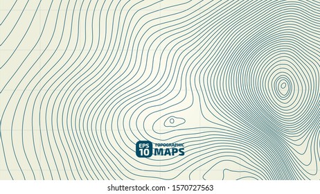 The stylized height of the topographic contour in lines and contours. The concept of a conditional geography scheme and the terrain path. Vector illustration.