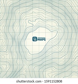 The stylized height of the topographic contour in lines and contours. The concept of a conditional geography scheme and the terrain path. Vector illustration.