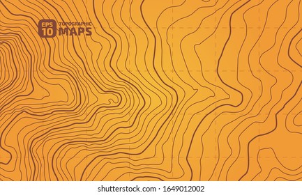 The stylized height of the topographic contour in lines and contours. The concept of a conditional geography scheme and the terrain path. Vector illustration.