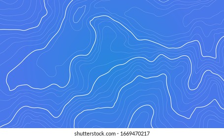 The stylized height of the topographic contour in lines and contours. The concept of a conditional geography scheme and the terrain path. Vector illustration.