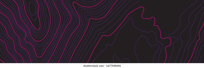 Die stilisierte Höhe der topographischen Kontur in Linien und Konturen. Das Konzept eines bedingten geografischen Programms und des Geländewegs. Sehr große Größe. Vektorillustration. EPS10