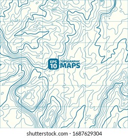 The stylized height of the topographic contour in lines and contours. The concept of a conditional geography scheme and the terrain path.Green over light yellow . Vector illustration.