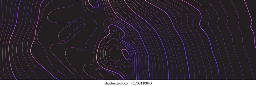 Die stilisierte Höhe der topographischen Kontur in Linien und Konturen. Das Konzept eines bedingten geografischen Programms und des Geländewegs. Vektorillustration.