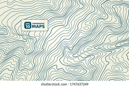 The stylized height of the topographic contour in lines and contours. The concept of a conditional geography scheme and the terrain path. Vector illustration.