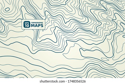 Die stilisierte Höhe der topographischen Kontur in Linien und Konturen. Das Konzept eines bedingten geografischen Programms und des Geländewegs. Vektorgrafik.