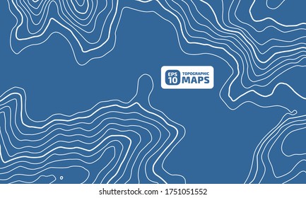 The stylized height of the topographic contour in lines and contours. The concept of a conditional geography scheme and the terrain path. Vector illustration.