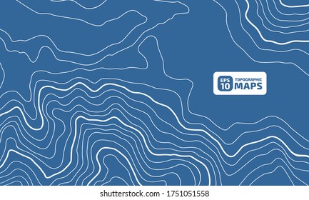 The stylized height of the topographic contour in lines and contours. The concept of a conditional geography scheme and the terrain path. Vector illustration.