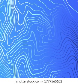 Altura estilizada del contorno topográfico en líneas y contornos sobre un fondo arcoiris. El concepto de patrón geográfico condicional y topografía. Gran tamaño. Ilustración vectorial.