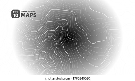 Stylized height of the topographic contour in lines and contours. Beautiful background, picture. Design for location. Concept of conditional geographical pattern and topography. Vector illustration