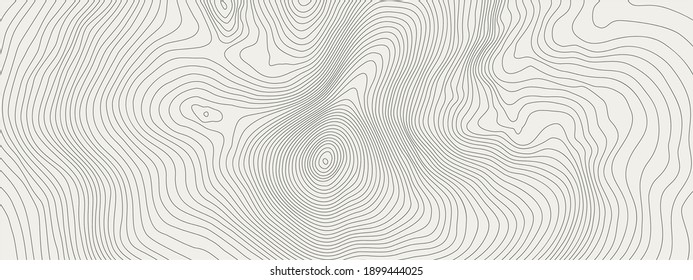 The stylized height of the topographic contour in lines and contours. The concept of a conditional geography scheme and the terrain path. Ultra wide size. Vector illustration.